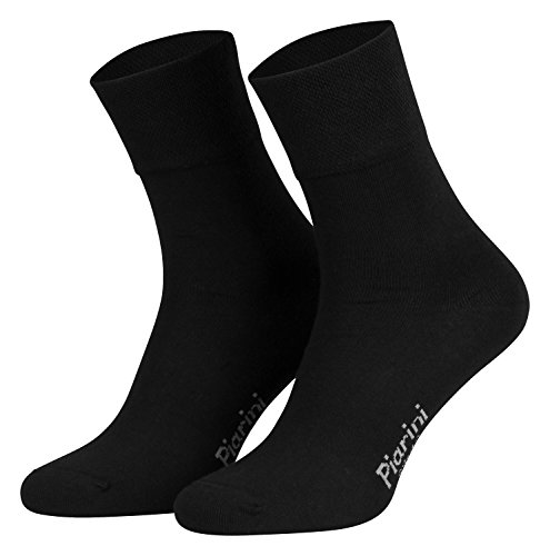39-42 - 8 Paar Business Socken, Anzugsocken ohne Gummibund Baumwolle - Herren Damen - 8er Pack - schwarz