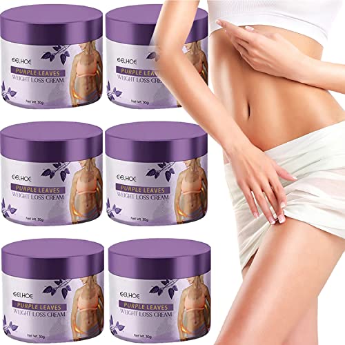 Kenyan Purple Leaves Weight Loss Cream, Fat Burning Cream for Belly, Anti Cellulite Cream, Wormwood Skin Tighten Cream, Ginger Fat Burner Slimming for Women 30g (6Pcs)