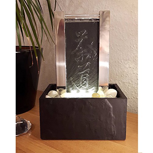 KÖHKO® Tischbrunnen Teezeremonie 25009 Luftbefeuchter mit LED-Beleuchtung