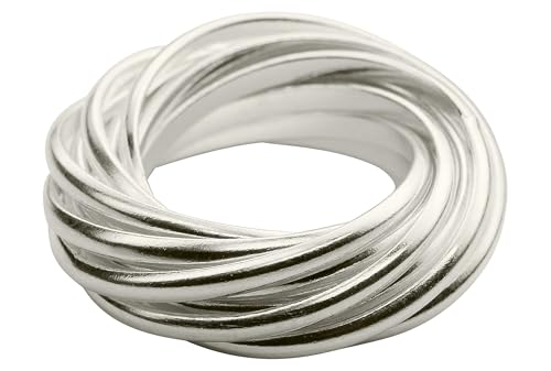 SILBERMOOS XL XXL Ringe in großen Größen Damenring Mehrfachring 12 Einzelringe glänzend Sterling Silber 925 Größen 64, 66, 68, 70, Größe:66 (21.0)