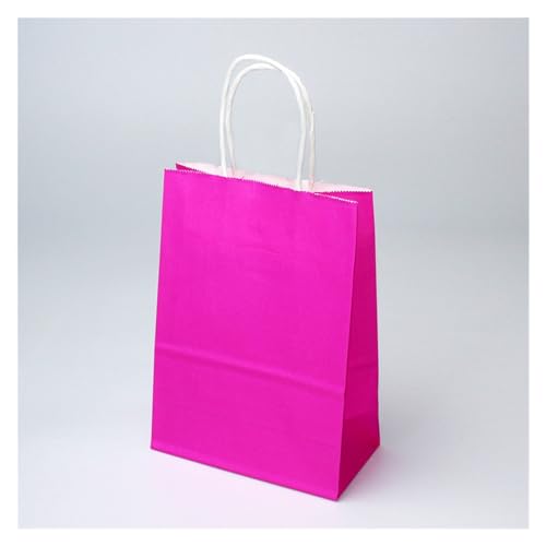 Geschenktüten Multifunktions-Soft-Farbe Papierbeutel mit Griffen Festival Geschenk-Beutel Einkaufstaschen Kraft Paper Bag Verpackung Präsenttüten (Color : Rose, Size : 25X33X12CM_10 PIECES)