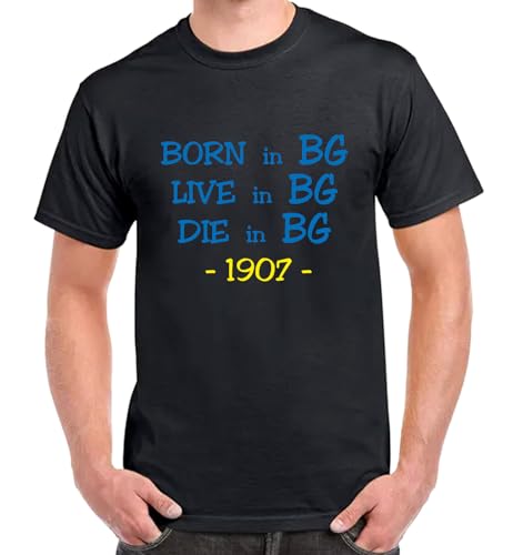 Ghisleri T-Shirt T-Shirt Born aus Bergamo 1907, Live in BG, Tifosi Atalanta, Schwarz Large