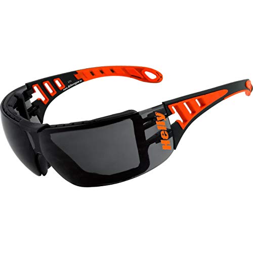 Helly® - No.1 Bikereyes® | H-FLEX®- unzerbrechlich, beschlagfrei, HLT® Kunststoff-Sicherheitsglas nach DIN EN 166 | Bikerbrille, Multifunktionsbrille | Brillengestell: schwarz, orange matt, Bril.