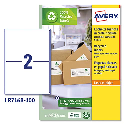 Avery LR7167 – 100 Etiketten weiß