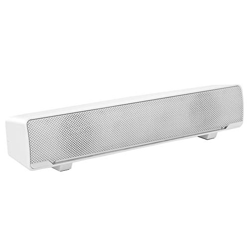 USB Soundbar, Wired Stereo Soundbar Musik-Player Bass Surround Soundbox 3,5 mm Eingang für Desktop/Laptop/TV/Smartphone/Tablet / MP3 / MP4(Weiß)