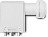 TechniSat SCR LNB - Einkabel-LNB (mit 2 Legacy-Ausgängen, Mehrteilnehmer-Versorgung über ein Koax-Kabel, ideal für Multituner-Geräte) weiß
