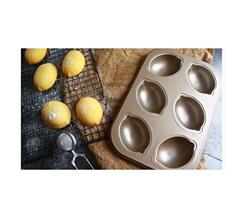 DINGANG 6 sogar Zitronenkuchenform Backform 6 sogar Antihaft-Kuchenform Zitronentyp Kuchenform A