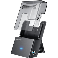 GRAUGEAR | Externe Docking Station für 3,5" HDD & 2,5" SSD/HDD | 6 Gbit/s USAP | USB 3.0 | Inkl. USB-C Adapter | G-3502-AC