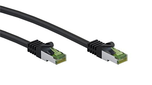 goobay 61099 - CAT 8.1 Rohkabel - Netzwerkkabel/LAN Kabel - Highspeed 40Gbits Patchkabel mit S/FTP PiMF Schirmung/schwarz / 15M