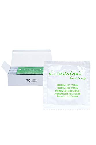 Extasialand Markenkondome Kondom-e mit Noppen im praktischen Sparpack Präservative genoppt und extra stimulierend - verschiedene Verpackungsgrößen (100 Kondome)
