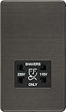 Knightsbridge SF8900SB Schraubenlose 115 V/230 V Dual Voltage Rasiersteckdose, Anthrazit
