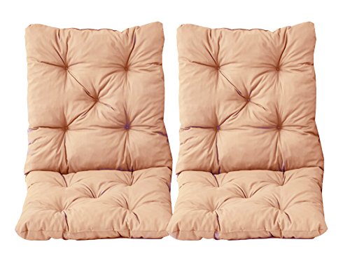 Ambientehome 2er Set Sitzkissen und Rückenkissen Sessel Hanko, Beige (apricot), ca 98x50 cm , Polsterauflage