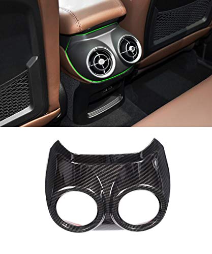 Topauto TOP-Auto Carbon Fiber Style ABS Kunststoff Heckreihe Klimaanlage Lüftungsgitter Abdeckung Rahmen Trim für Giulia 2017 2018