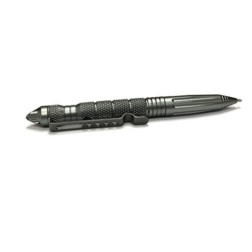 UZI Tactical Pen UZI-TACPEN2-GM Flugzeug Aluminium Selbstverteidigung BestTactical Pen Multi-Tool Überlebens Defender Tool w/ Glassbreaker, Real Kugelschreiber Miltary und Polizei EDC -Gun Metal