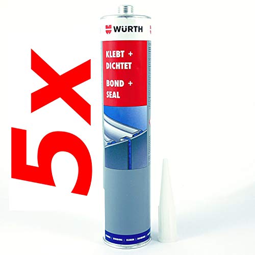 5x Würth Klebt + Dichtet Montageklebstoff Kleber Leim Dichtmittel grau 08901002