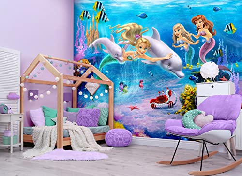 Walltastic Magical Mermaids 6 Paneele Wandbild FSC Papier, mehrfarbig, 2,4 m hoch x 3 m breit, 1 Größe