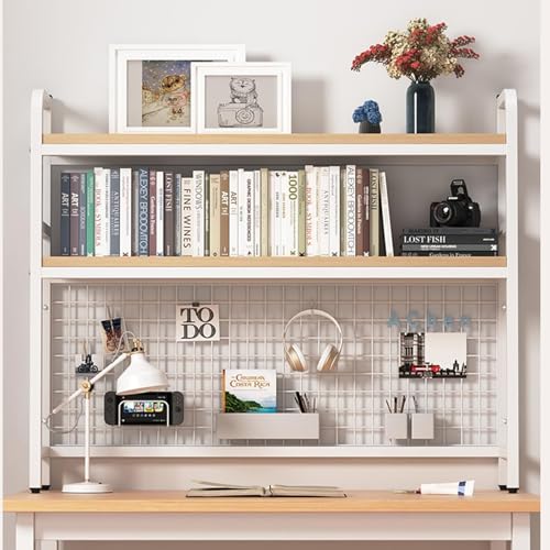 Verstellbares Schreibtisch-Bücherregal Mit 2 Ebenen - Desktop-Display-Regal, Mehrzweck-Bücherregal Aus Holz Mit Arbeitsplatte, Verstellbares Aufbewahrungsregal, Organizer-Rack ( Color : B , Size : 75C