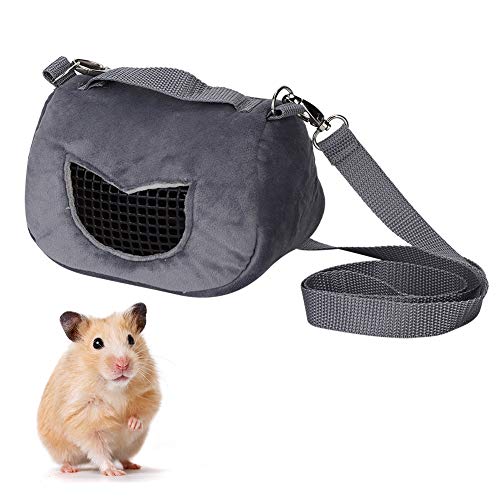 Hffheer Handtasche für Hamster, bequem, kleine Tasche mit Reißverschluss für kleine Tiere Ricci, Alienmotiv, Grau