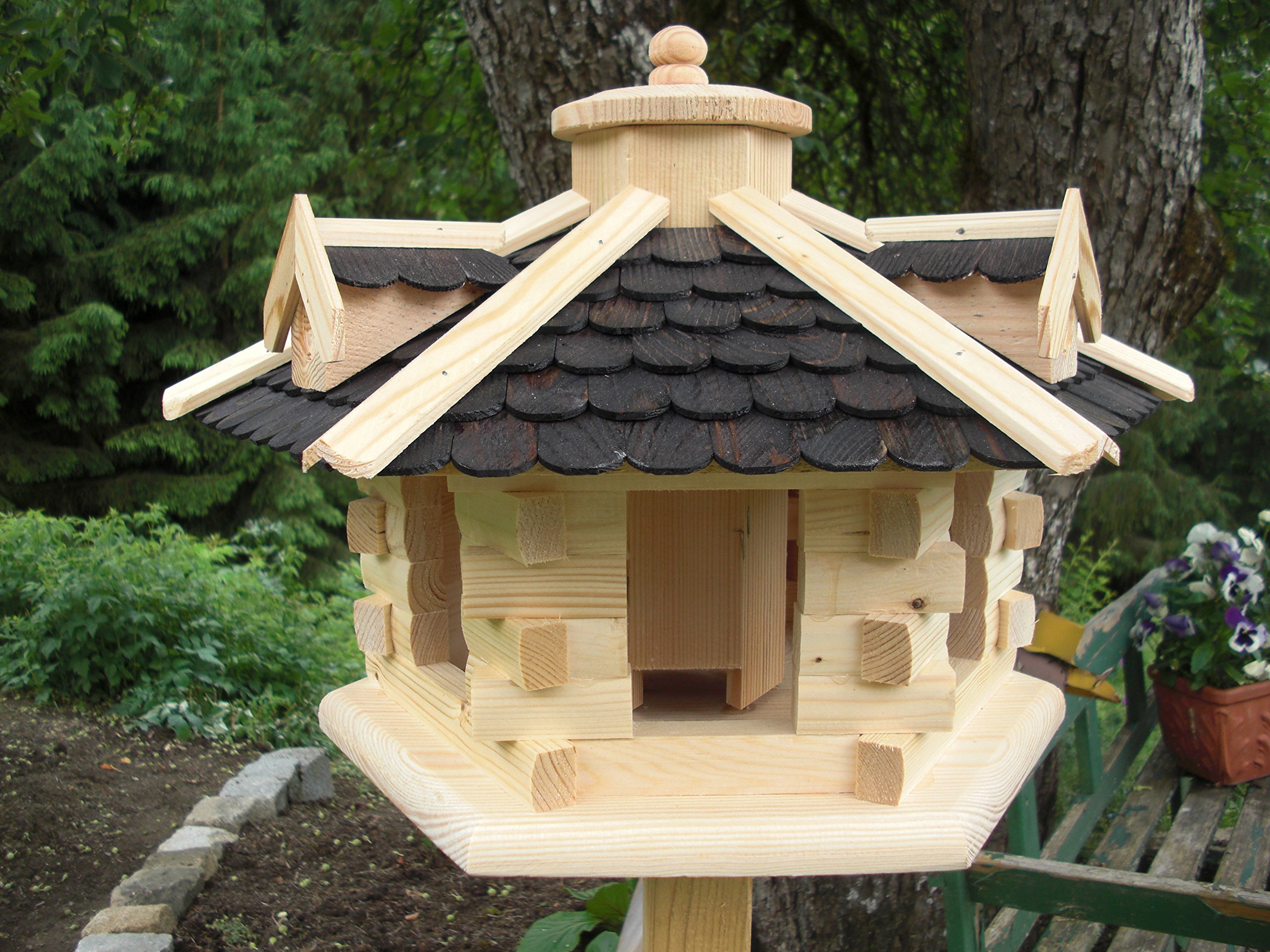 Vogelhaus-Vogelhäuser Vogelfutterhaus Vogelhäuschen aus Holz Vogelhausständer Nistkasten Schreinerarbeit in unterschiedlichen Farben erhältlich … (Vogelhaus V31)