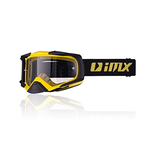 Schutzbrille IMX DUST | Dunkler Rauch + klares Visier | Antifog- und Anti-Scratch-Linse | Nasenschutz | Dreischichtschaum | Zwei Visier Set | Motocross Enduro MTB Downhill MX