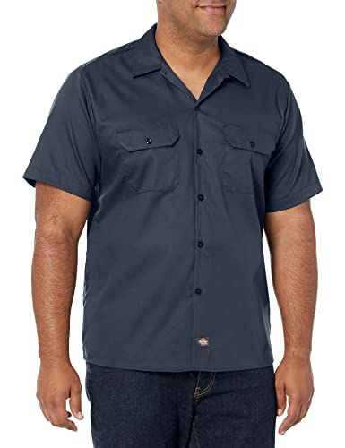 Dickies Herren Short-Sleeve Flex Work Shirt Slim Fit Button Down Hemd, anthrazit, Mittel