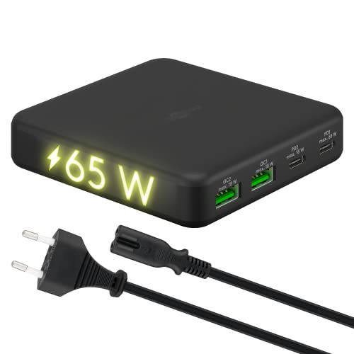 GOOBAY 61772 - USB (PD)-Ladegerät, 5-20 V, 3 A, 65 W, USB-C, 4-Port, schwarz