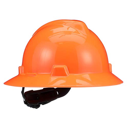 MSA (Sicherheitsgeräte) 10021292 Hi-Viz V-Gard Klasse E, G Typ I, Polyethylen, nicht geschlitzt, Harthut mit Schnellspannaufhängung, orange