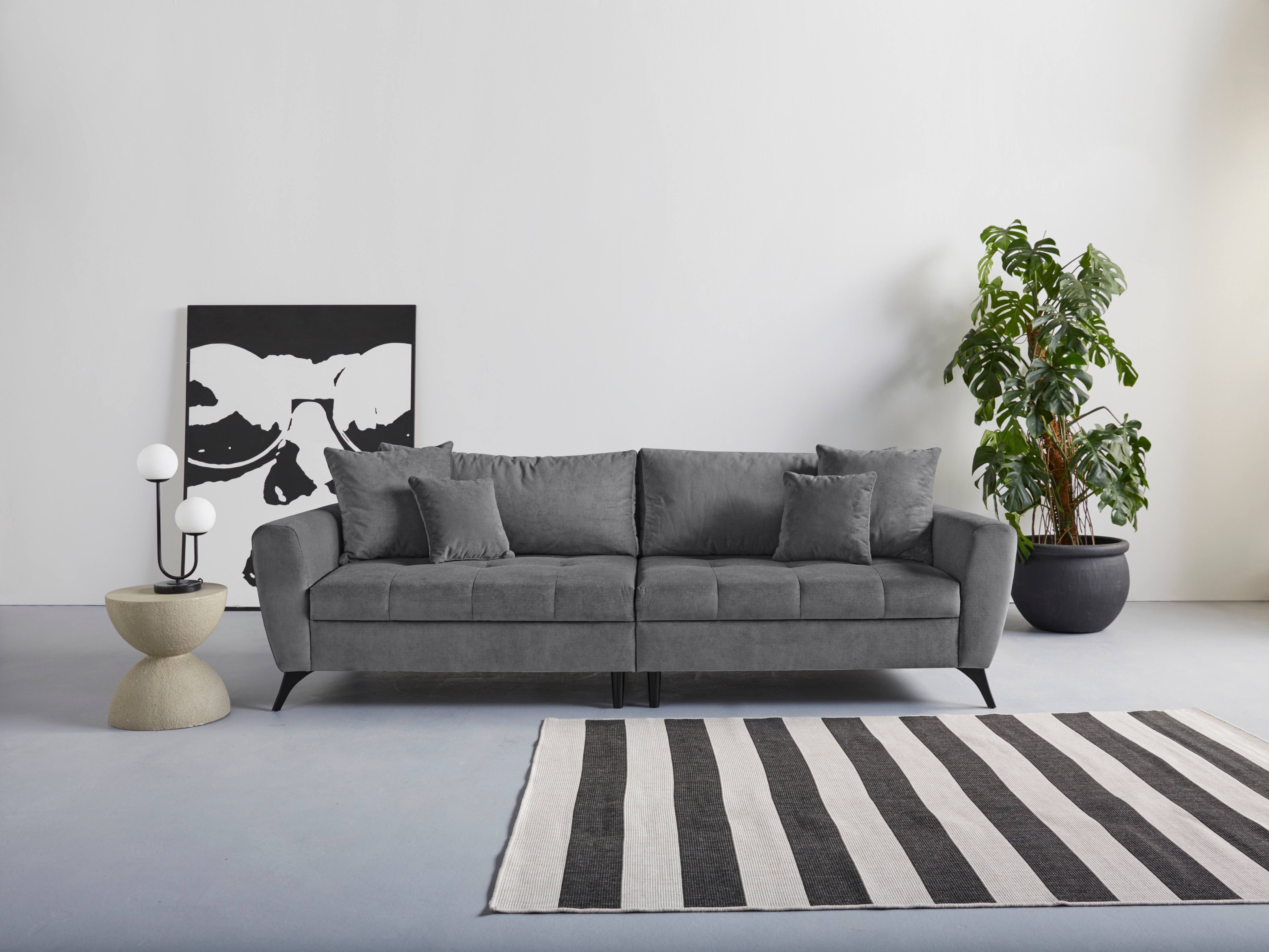 INOSIGN Big-Sofa "Lörby", auch mit Aqua clean-Bezug, feine Steppung im Sitzbereich, lose Kissen