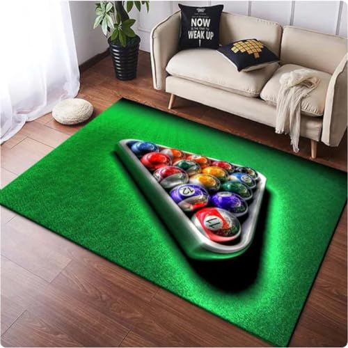 ZAMOUX Snooker Billard Muster 3D-Gedruckte Teppiche Wohnzimmer Schlafzimmer Teppich Kreative Fußmatte Badezimmer Home Decor 140x200cm