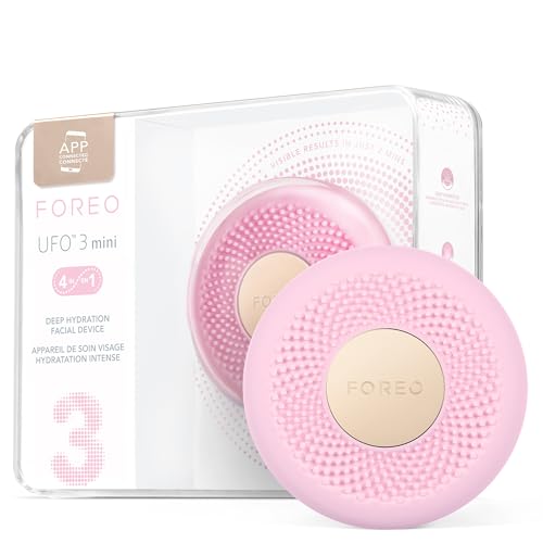 product image FOREO UFO 3 mini 4-in-1-Gesichtsmasken-Hautpflegegerät – Feuchtigkeitscreme – Anti-Aging – Vollspektrum-LED- und Rotlichttherapie – Thermotherapie – T-Sonic-Gesichtsmassage – Pearl Pink