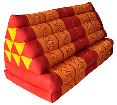 Wilai Kapok Thaikissen Kissen mit Zwei Auflagen XXL, rot/orange