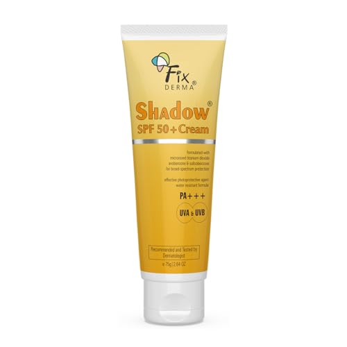 FIXDERMA shadow SPF 50+ Creme, bietet PA+++ Schutz, feuchtigkeitsspendende Sonnencreme, wasserfeste Sonnencreme, nicht fettende Sonnencreme, Breitband-UV-Schutz, 75 g
