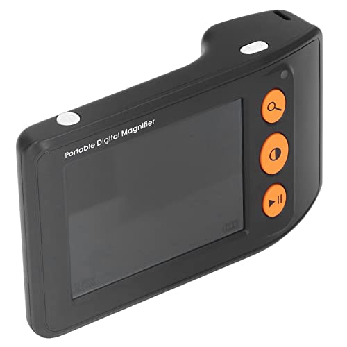 Elektronische Lesehilfe, AV-Ausgang Bild Einfrieren 8 Farbmodi Zoom 2X-25X 3,5-Zoll-Digital-Handlupe mit Klappgriff FüR Sehbehinderte (Schwarz)