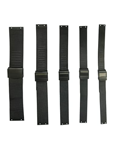 NC Ersatz-Uhrenarmband für Skagen Bering Unisex-Uhren mit Schraube (18 mm, schwarz)