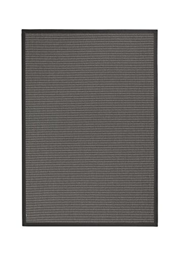 BODENMEISTER Sisal-Optik In- und Outdoor-Teppich Flachgewebe modern hochwertige Bordüre, verschiedene Farben und Größen, Variante: anthrazit dunkel-grau, 67x133