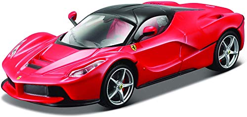 Bauer Spielwaren Bburago Ferrari LaFerrari: hochwertiges Modellauto im Maßstab 1:43, Ferrari Signature Edition, Hardcase, 10 cm, rot (18-36902), farblich sortiert