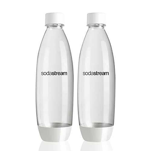Sodastream 1l Carbonating Bottles - Fit to Source/Genesis deluxe Makers (Twin Pack) (White) by SodaStream