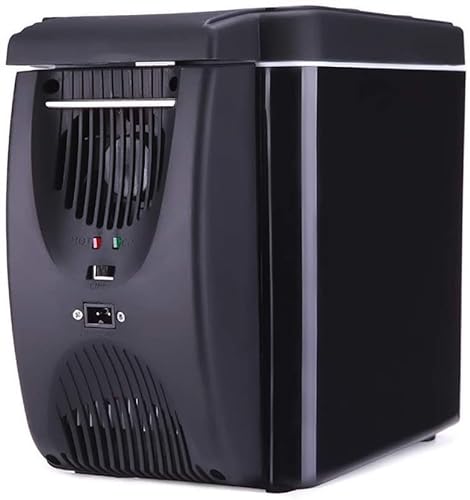 FBITE Mini 6l tragbarer Mini-Autokühlschrank, heißer und kalter Haushalt - kleiner Kühlraum/elektrischer Kühlraumwärmer - 12 V DC / 220 V AC für Reisen, Kühlschrank zu Hause