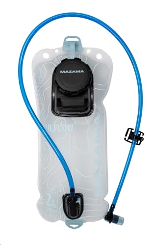 Mazama Designs Trailflow 63 Trinkbehälter – 2,0 l – auslaufsicher, leicht zu reinigen und zu befüllen, Schnellanschluss, sicheres Beißventil, Wasserblase zum Wandern und Radfahren