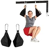 RXRENXIA Ab Straps/Slings AB-Crunch Sling Weight Lifting Straps Hanging Gym Bar Sling-Abs Crunch, Leg Raises, Pull Up, Gym Fitness Weightlifting Übung – Black, 1 Pair