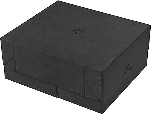 Gamegenic Game's Lair 600+ Convertible Deck Box – Kartenaufbewahrung mit zwei Ärmeln, für bis zu 600 Karten, Premium-Kartenspielschutz, Nexofyber-Oberfläche, schwarze Farbe, hergestellt