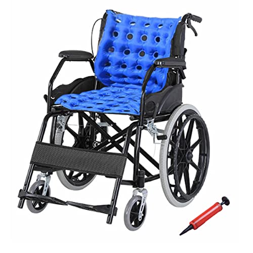 Bedridden Aufblasbares Sitzkissen, Anti-Dekubitus-Rollstuhl-Luft-Sitzpolster mit voller Rückenlehne für behinderte ältere Menschen, tragbar