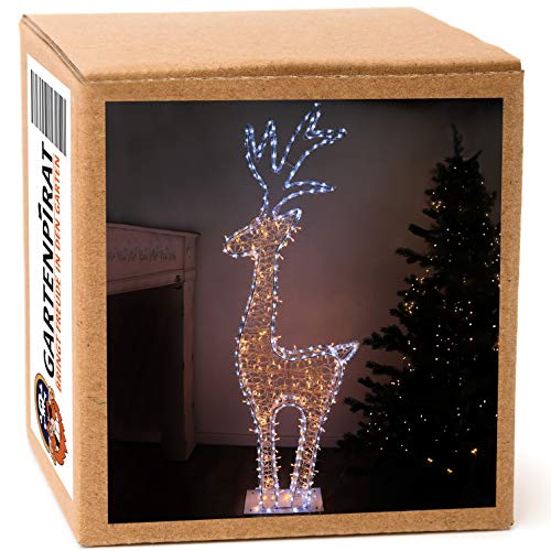 3D-Rentier XXL 150 cm, 562 LED, warm-/kaltweiß, Weihnachten Beleuchtung außen