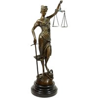 zeitzone Bronze Skulptur Figur Justitia Göttin der Gerechtigkeit Marmorsockel 41cm
