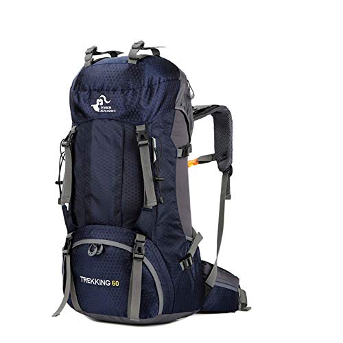 free knight 60L Wasserdichter Rucksack, ultraleichter, packbarer Kletterfischer Reiserucksack Tagesrucksack, handliche Faltbare Camping Outdoor-Rucksack-Tasche mit Regenschutz (Marine blau)