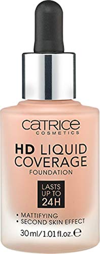 Catrice HD Liquid Coverage Foundation, Nr. 040, Nude, langanhaltend, mattierend, matt, für unreine Haut, vegan, ölfrei, wasserfest, ohne Alkohol, 3er Pack (3x30ml)