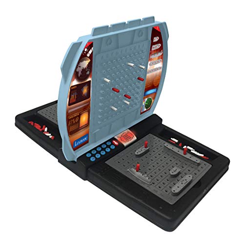 Lexibook - GT2800 Sprechende Seeschlacht (Französisch Italienisch Niederländisch Deutsch), 1 oder 2 Spieler Brettspiel, interaktiv, mit soundeffekten, strategie, batteriebetrieben, grau/schwarz