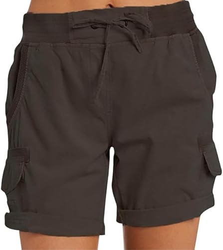 INXKED Casual Shorts for Women, Cotton Cargo Loose Shorts, High Waist Ladies Outdoor Lounge Shorts (07,S)
