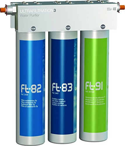 Puricom FT-LINE 3. Aktivkohle-Wasserfilter-System mit UF-Filtration ohne Wasserhahn inkl. Anschlusset geeignet für Sprudel-Lok, Sprudelux, Sprudelgeräte, Wassersprudler, Sprudelsysteme