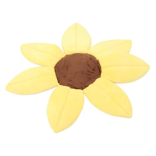 Blumenbad, Hautfreundliches Blumen-Baby-Badekissen, Waschbare, SonnenblumenföRmige PlüSch-SchwammkopfstüTze FüR Babybäder (Gelb)